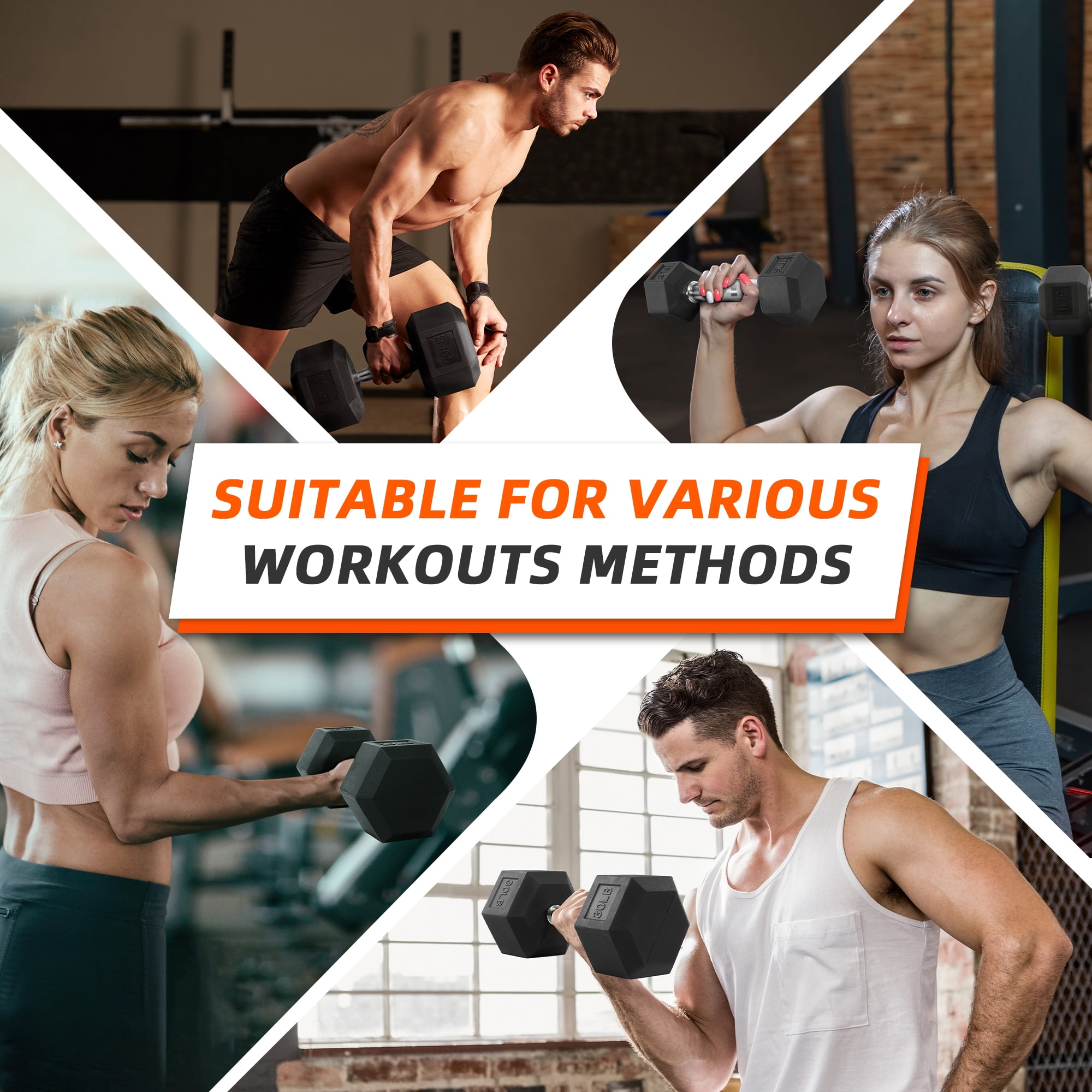 Rubber Coated Hex Dumbbell 10  - Home Gym Training Program ulasan dan harga