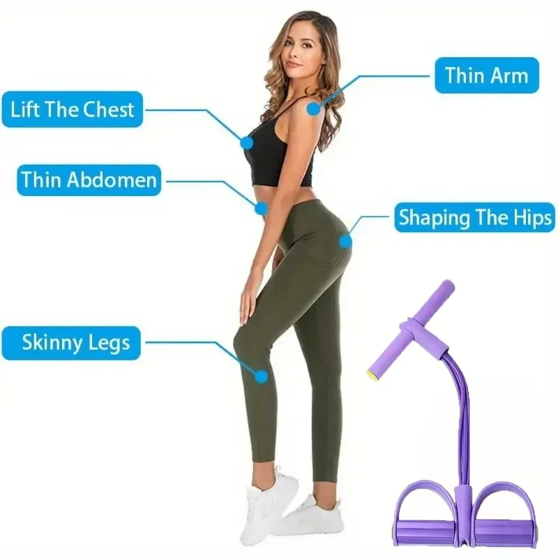 4 Resistance Elastic Pull Rope - Home Gym Used ulasan dan harga