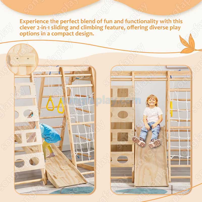 Kids Wooden Climbing Frame, In - Home Gym For Toddlers ulasan dan harga