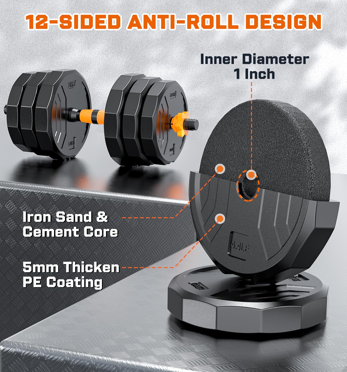 5-in-1 Adjustable Dumbbell 33- - Home Gym Used ulasan dan harga