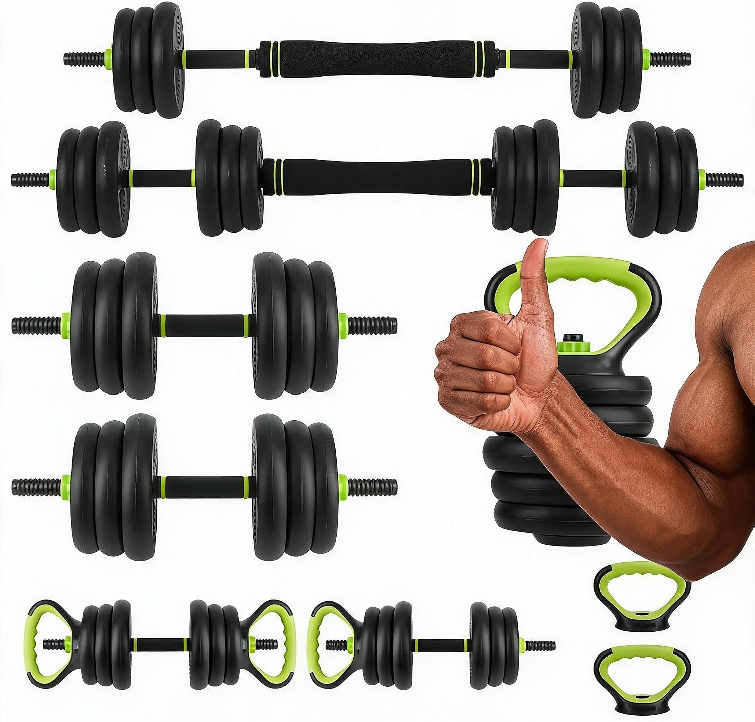4 in 1 Adjustable Dumbbell Set - Home Gym Used ulasan dan harga