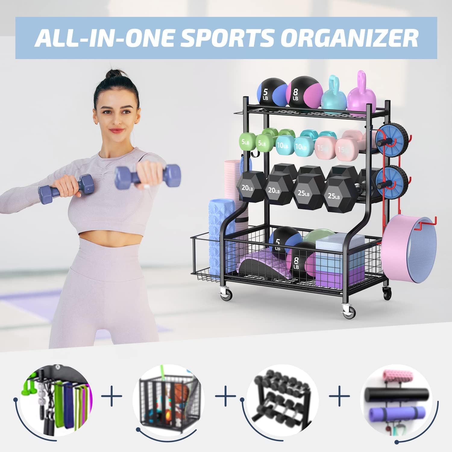 Home Gym Dumbbell Rack with Wh - Home Gym Gym ulasan dan harga