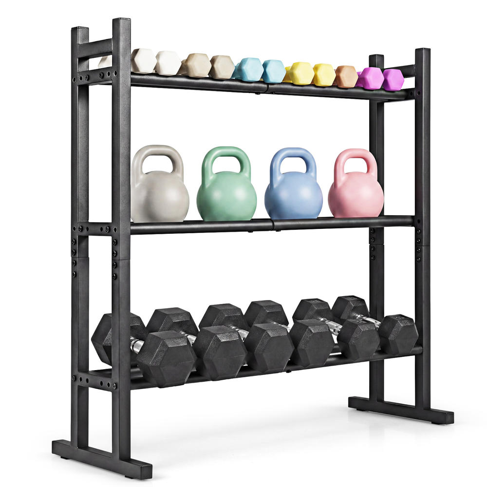 Heavy Duty 3-Tier Dumbbell Rac - Home Gym Gym ulasan dan harga