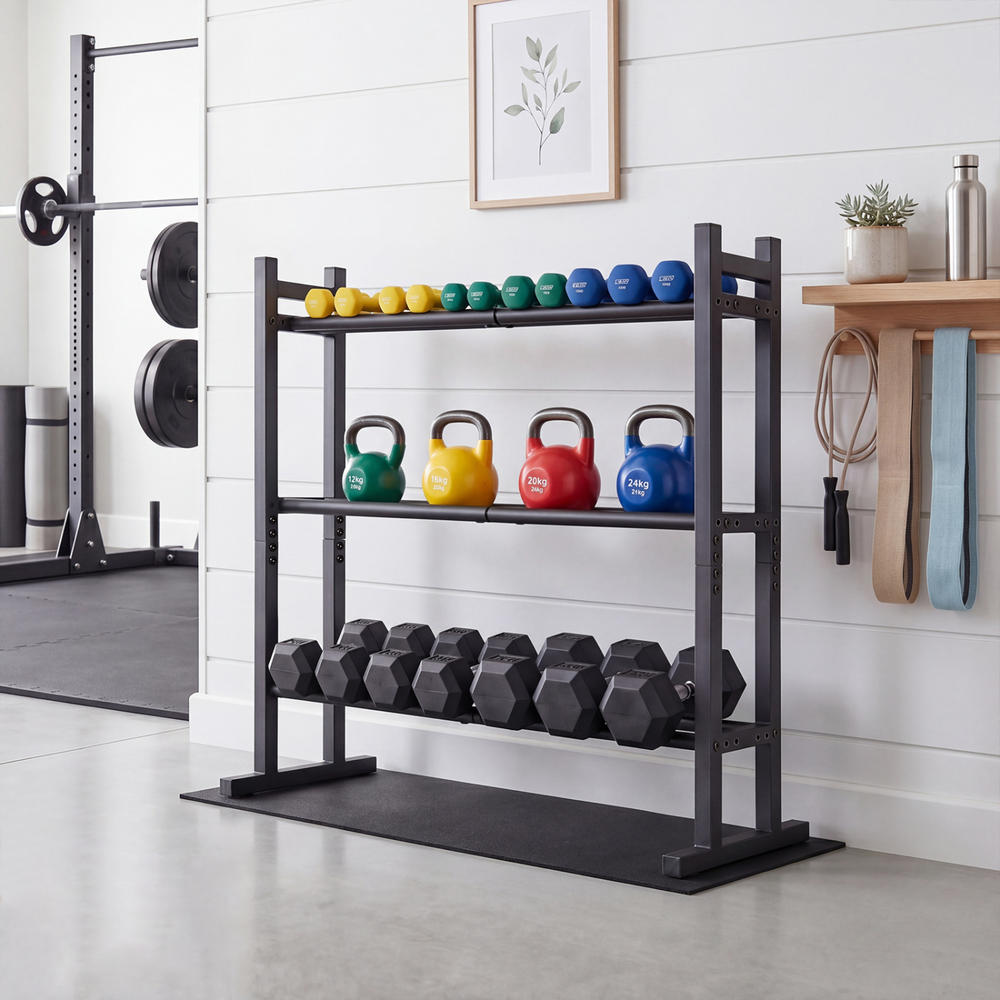 Heavy Duty 3-Tier Dumbbell Rac - Home Gym Gym ulasan dan harga