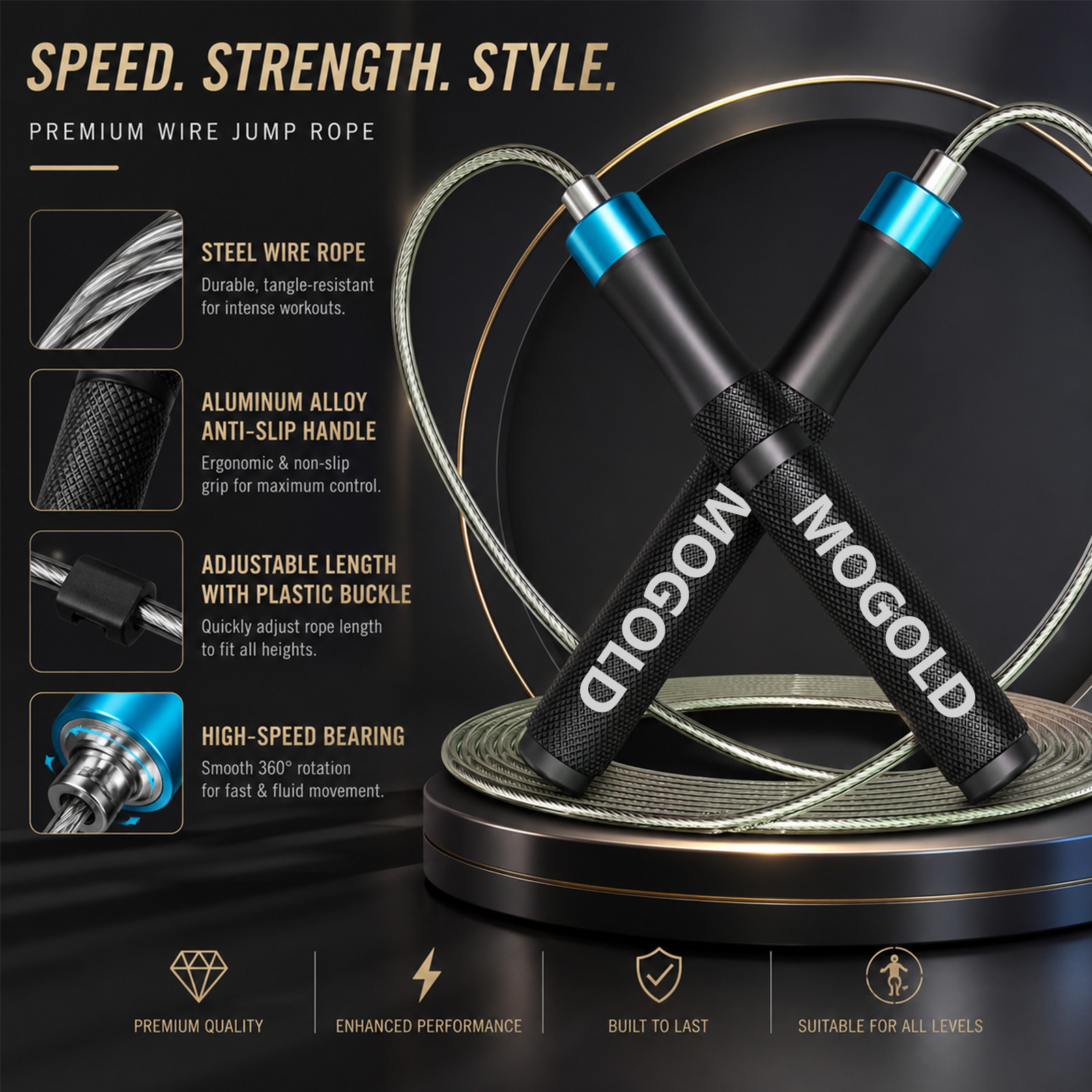 MOGOLD Professional Speed Jump - Jump Rope Bearing ulasan dan harga