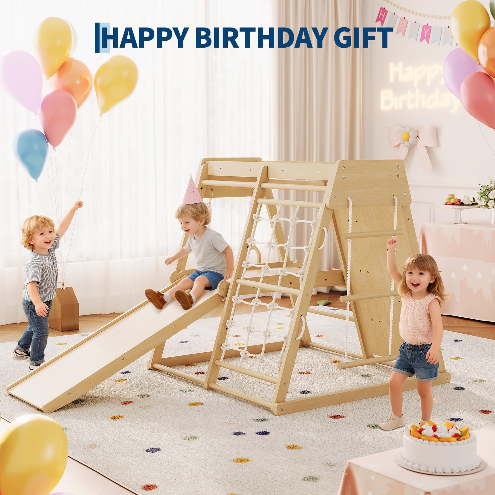 6 In 1 Wooden Indoor Jungle Gy - Home Gym For Toddlers ulasan dan harga