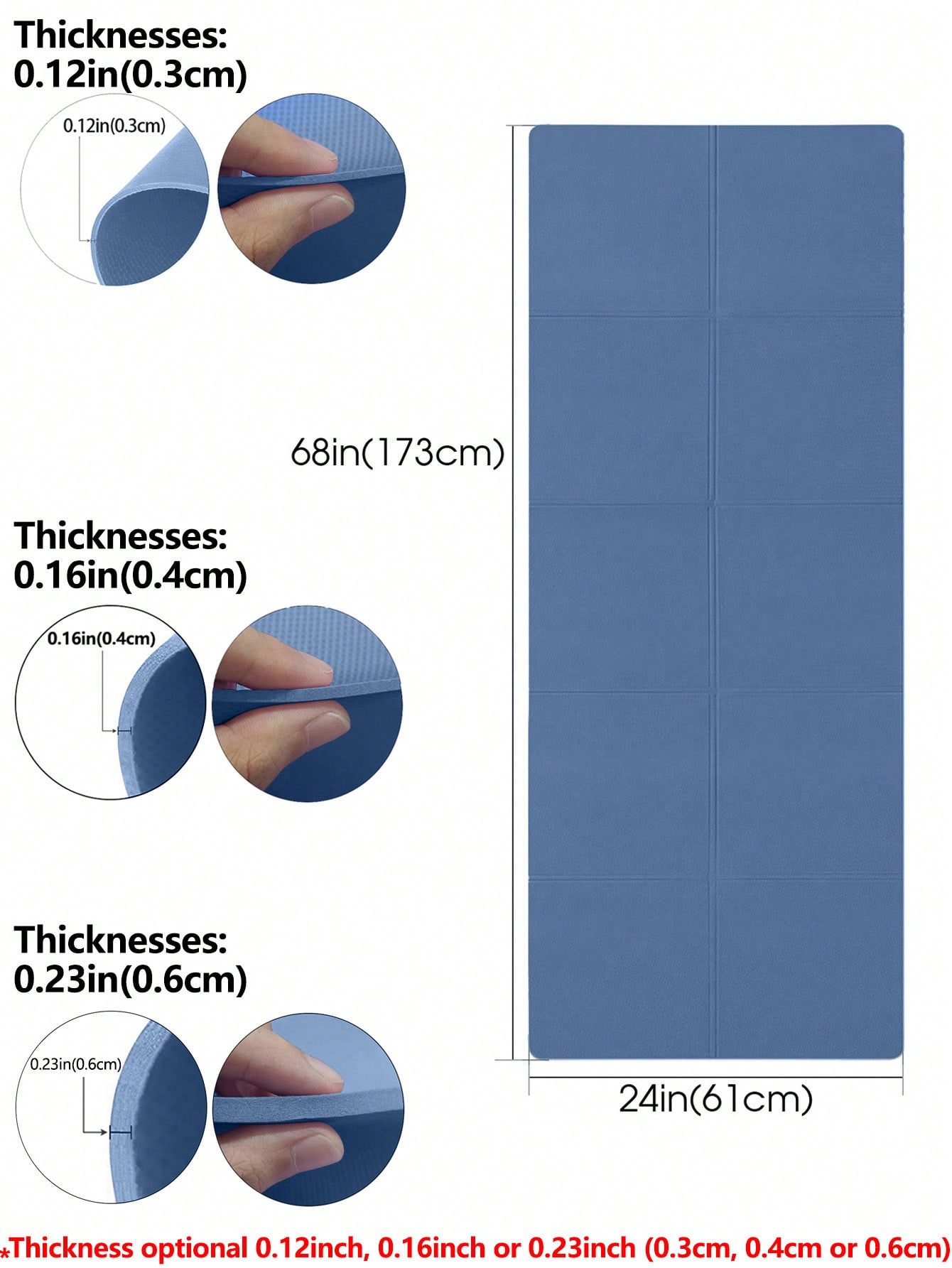 Foldable Yoga Mat Dark Blue Ec - Gymnastics Mat Thick ulasan dan harga